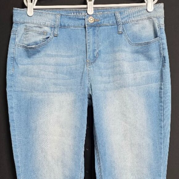 Hydraulic Nolita Jeans Womens 14 Mid Rise Curvy Ankle Skinny Leopard Fur Cuff - Picture 2 of 11